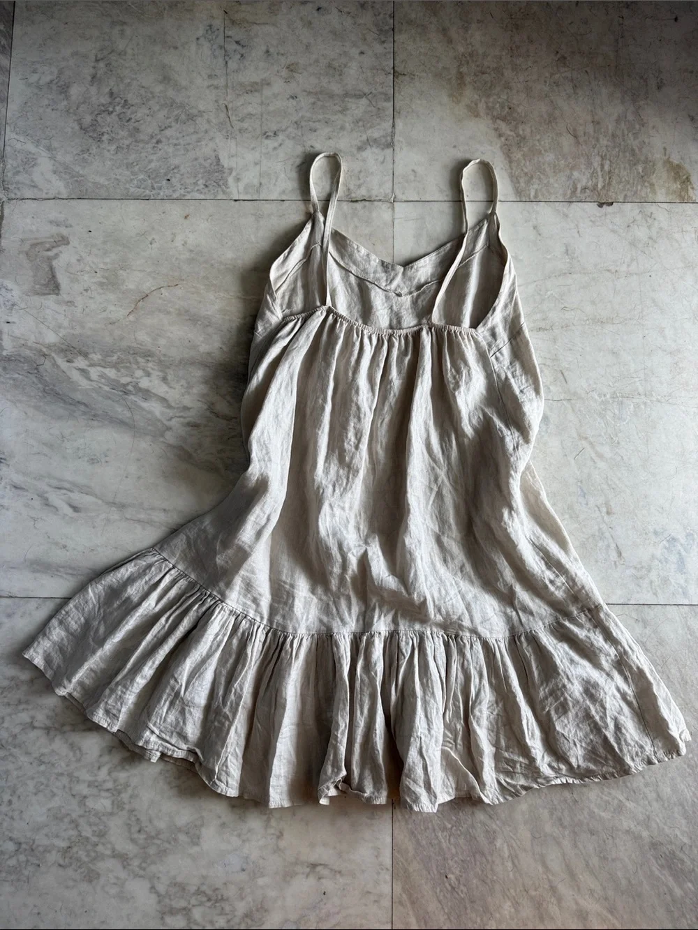 Bella Umbra 100% Pure Linen Italian Beige Sundress